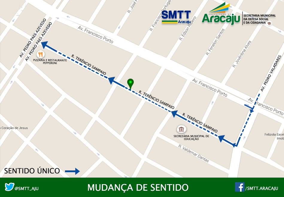 SMTT informa mudança de circulação na rua Terêncio Sampaio no bairro Grageru - SMTT Aracaju